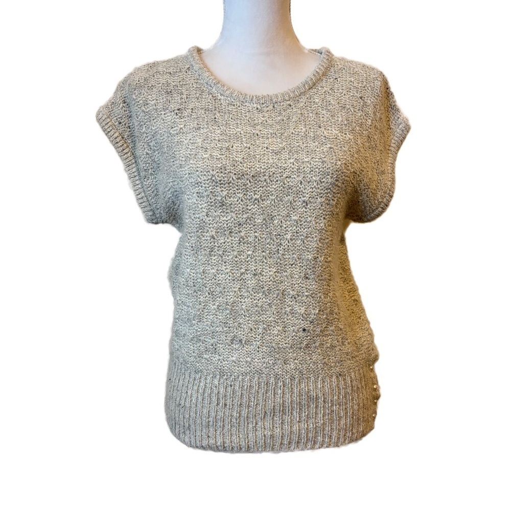 FABE Vintage Silk Blend Knitted Sweater Pearl Buttons at Hip Women’s Large - Picture 1 of 10